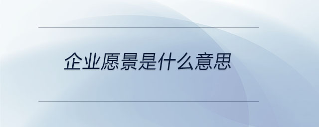 企業(yè)愿景是什么意思