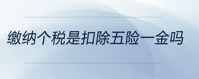 繳納個稅是扣除五險一金嗎