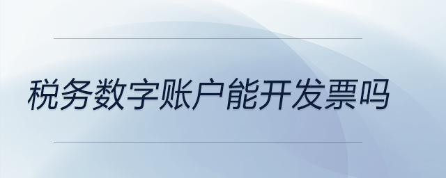 稅務數(shù)字賬戶能開發(fā)票嗎