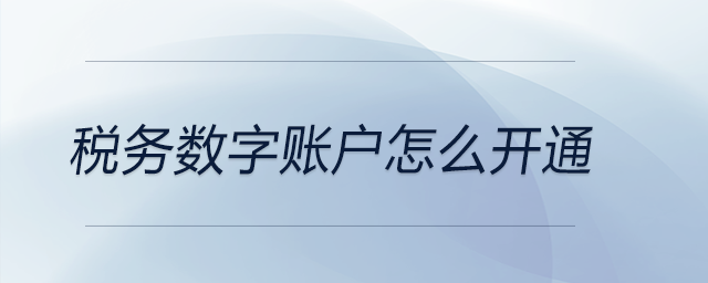 稅務數字賬戶怎么開通