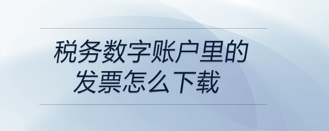 稅務(wù)數(shù)字賬戶里的發(fā)票怎么下載