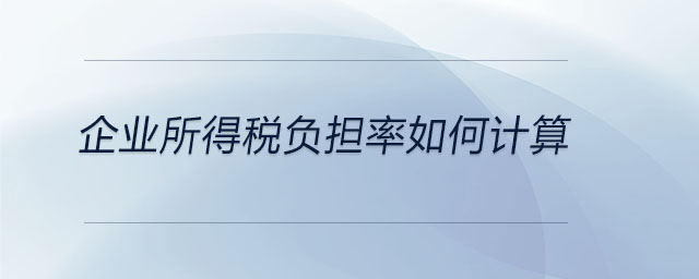 企業(yè)所得稅負(fù)擔(dān)率如何計(jì)算