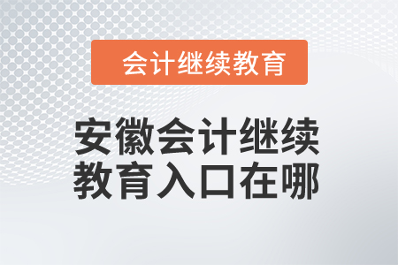 2024年安徽會計繼續(xù)教育入口在哪,？