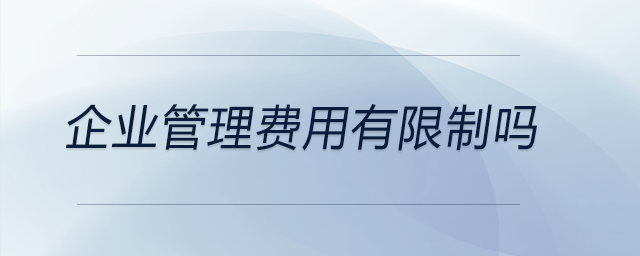 企業(yè)管理費(fèi)用有限制嗎