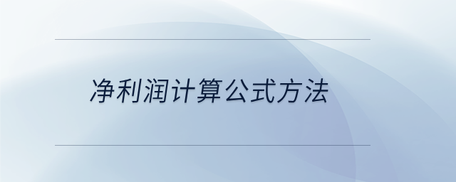 凈利潤計算公式方法