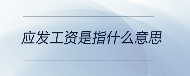 應(yīng)發(fā)工資是指什么意思