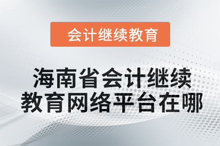 2024年海南省會計人員繼續(xù)教育網(wǎng)絡平臺在哪？