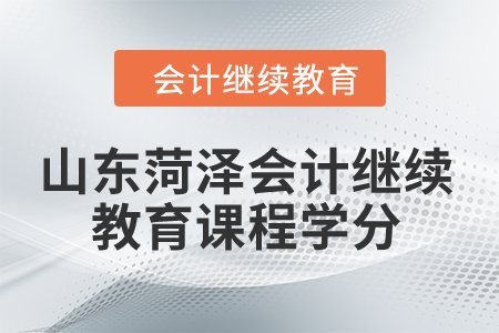 2024年山東菏澤會(huì)計(jì)繼續(xù)教育課程學(xué)分