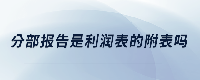 分部報告是利潤表的附表嗎