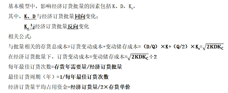 圖片1最優(yōu)存貨量的確定——2025年中級會計財務管理預習階段考點