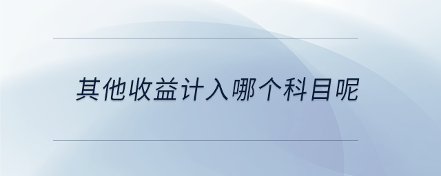 其他收益計(jì)入哪個(gè)科目呢