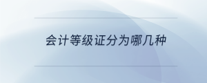 會(huì)計(jì)等級(jí)證分為哪幾種