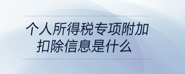 個(gè)人所得稅專項(xiàng)附加扣除信息是什么