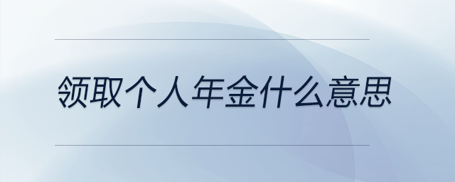 領(lǐng)取個(gè)人年金什么意思