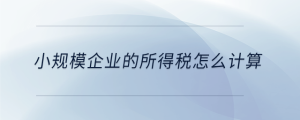 小規(guī)模企業(yè)的所得稅怎么計(jì)算