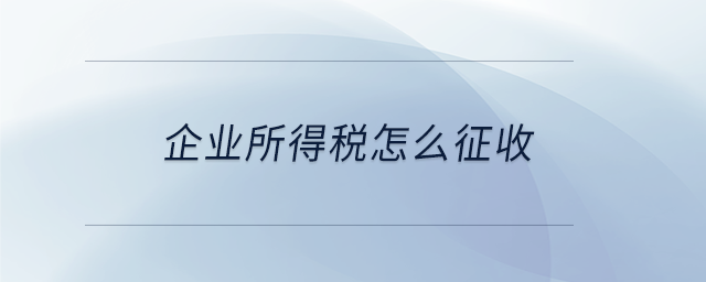 企業(yè)所得稅怎么征收