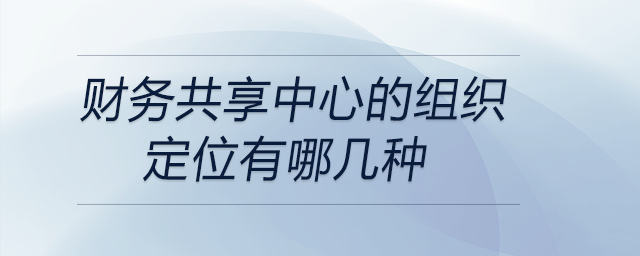 財務(wù)共享中心的組織定位有哪幾種