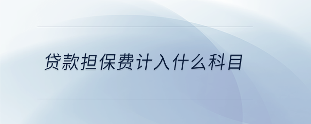 貸款擔保費計入什么科目