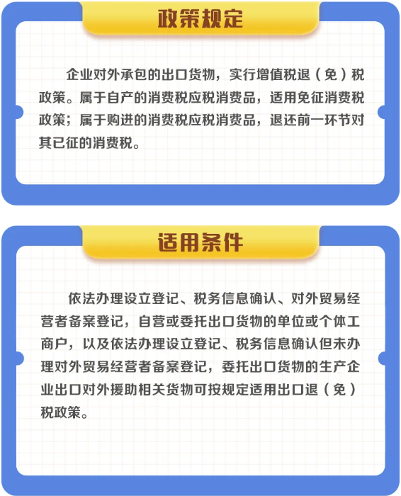 對外承包的出口貨物如何享受退（免）稅政策？