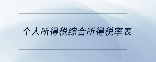 個人所得稅綜合所得稅率表