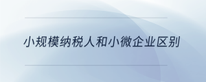 小規(guī)模納稅人和小微企業(yè)區(qū)別