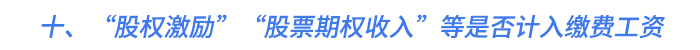 十,、“股權(quán)激勵(lì)”“股票期權(quán)收入”等是否計(jì)入繳費(fèi)工資