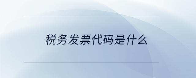 稅務發(fā)票代碼是什么