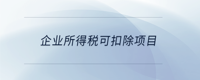 企業(yè)所得稅可扣除項目