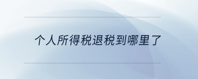 個人所得稅退稅到哪里了