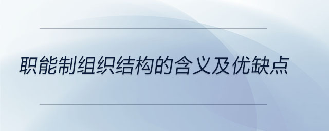 職能制組織結(jié)構(gòu)的含義及優(yōu)缺點(diǎn)