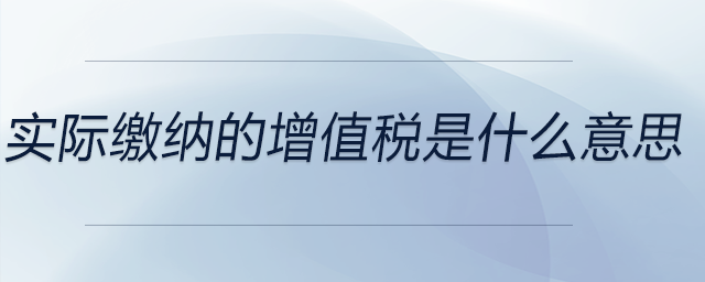 實際繳納的增值稅是什么意思