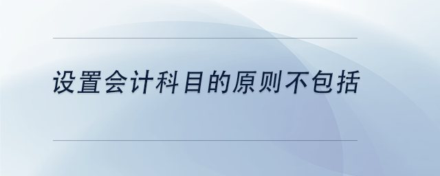 中級會計設(shè)置會計科目的原則不包括