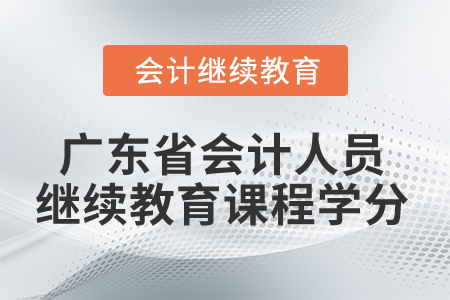 2024年廣東省會計人員繼續(xù)教育課程學分