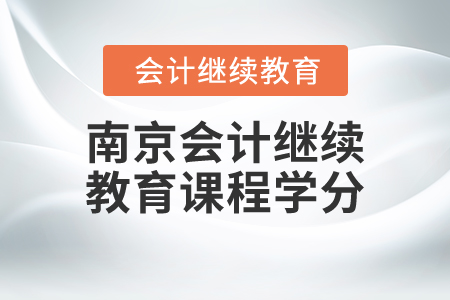 2024年南京市會計人員繼續(xù)教育課程學分