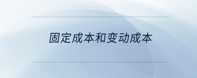 固定成本和變動成本