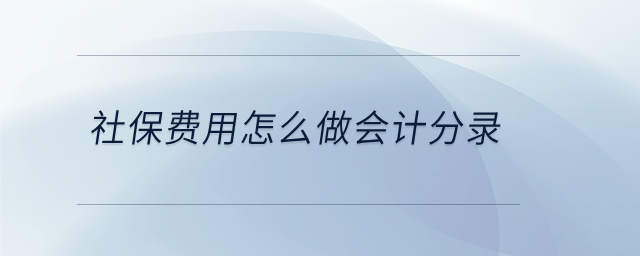 社保費用怎么做會計分錄