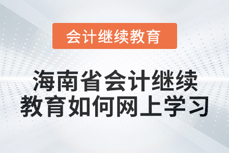 2024年海南省會(huì)計(jì)繼續(xù)教育如何進(jìn)行網(wǎng)上學(xué)習(xí)