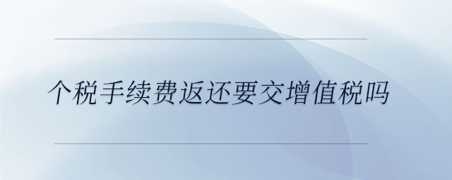 個稅手續(xù)費(fèi)返還要交增值稅嗎