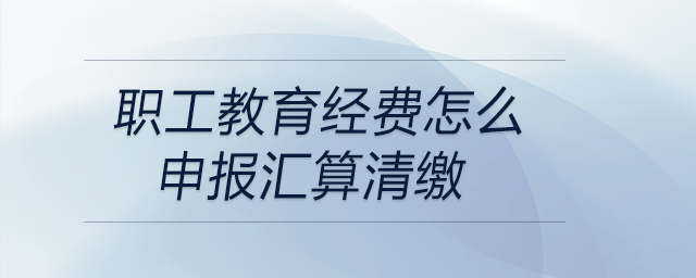 職工教育經(jīng)費怎么申報匯算清繳