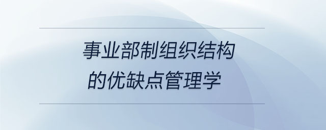事業(yè)部制組織結(jié)構(gòu)的優(yōu)缺點管理學