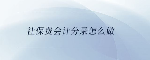 社保費(fèi)會計分錄怎么做