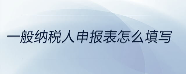 一般納稅人申報(bào)表怎么填寫(xiě)