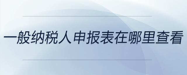 一般納稅人申報(bào)表在哪里查看