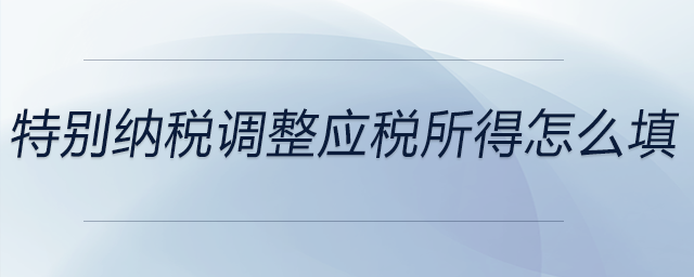 特別納稅調(diào)整應(yīng)稅所得怎么填