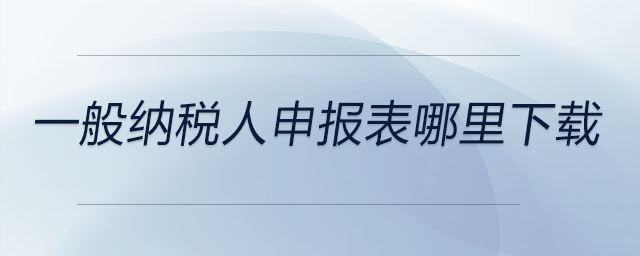一般納稅人申報(bào)表哪里下載