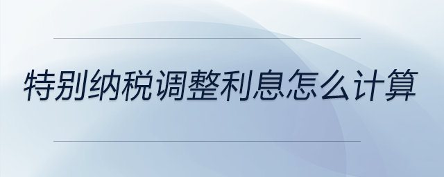 特別納稅調(diào)整利息怎么計(jì)算