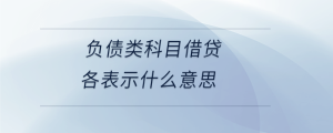 負(fù)債類(lèi)科目借貸各表示什么意思