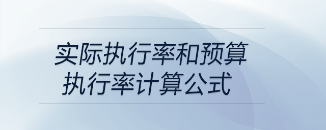 實際執(zhí)行率和預(yù)算執(zhí)行率計算公式