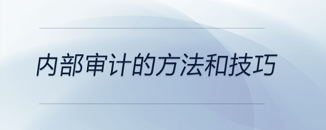 內(nèi)部審計的方法和技巧
