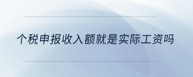 個(gè)稅申報(bào)收入額就是實(shí)際工資嗎
